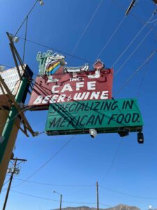 Colorful vintage sign for L&J Cafe in El Paso