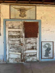 Murals at the former mess hall of the Chinati Foundation campus in Marfa, TX